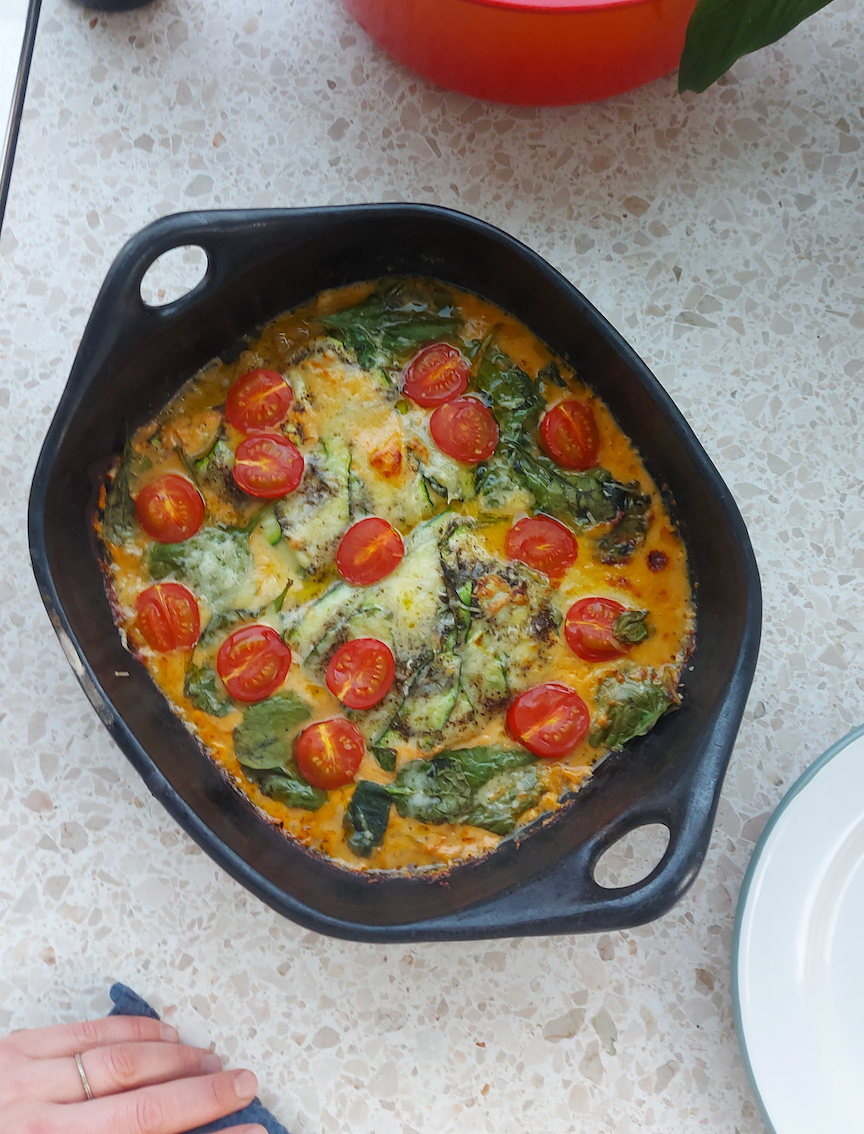 ravioli van courgette met think tomato x ricotta!