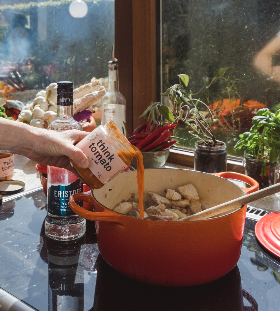 Kip stroganoff met think tomato