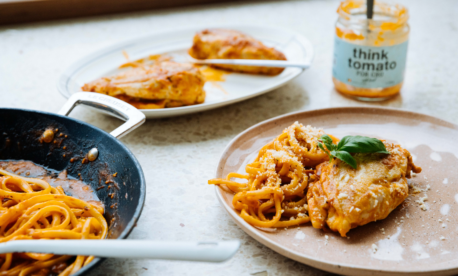 Gevulde kipfilet met gemalen Grana Padano en parmaham